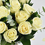 Vase Of Elegant White Roses Arrangement