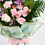 Pastel Pink and Green Bouquet