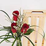 Red Roses & Limonium Arrangement