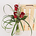 Red Roses & Limonium Arrangement