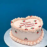 Heart Shaped Cherries Vintage Cake 6 Inches