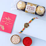 Sneh Designer Peacock Rakhi with Ferrero Rocher