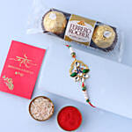 Sneh Designer Stone Rakhi with Ferrero Rocher