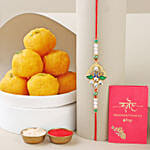 Designer Stone Rakhi with Motichoor Laddoo