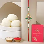 Designer Stone Rakhi with Rasgulla