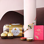 Sneh Designer Stone Rakhi and Ferrero Rocher Combo