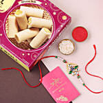 Sneh Designer Stone Rakhi with Kaju Roll