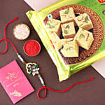 Sneh Designer Stone Rakhi with Soan Papdi