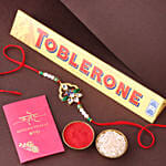 Sneh Designer Stone Rakhi with Toblerone Chocolate