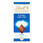 Sneh White Pearl Bead Rakhi with Lindt Extra Creamy Milk Chocolate