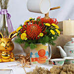 Mid Autumn Flowers in Mug and Moon Cake Bundle