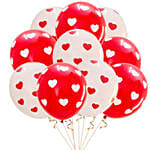 Heart Printed Latex Balloons 10 Pcs