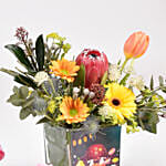 Happy Mid Autumn Festival Flowers Arrangement with Pomelo