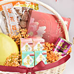 Happy Mid Autumn Wishes in Willow Basket