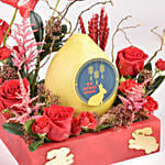 Mid Autumn Wishes Red Tray with Moon Cakes Box