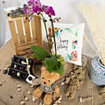 Birthday Wishes Combo with Orchid