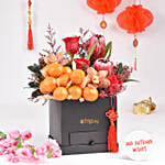 Joyful Mid Autumn Wishes In Box with Mooncakes