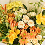 Octuber Birthday Mixed Flower Bouquet with Cake
