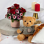 Heartfelt Floral Wishes with Teddy