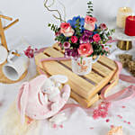 New Born Girl Flowers with Cozy Toy