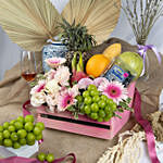 Pink Pearls Flowers and Fruit Tray