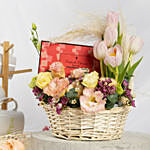Royce Berry Cubes Chocolate and Flowers Basket