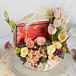 Royce Berry Cubes Chocolate and Flowers Basket