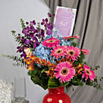 50th Birthday Flowers Arrangement