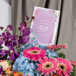 50th Birthday Flowers Arrangement
