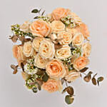 Peach Roses Table Centerpiece Flowers