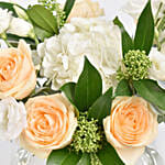 Roses and Hydrangea Flowers Table Centerpiece