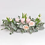 Candles and Flowers Table Arrangement