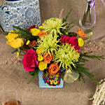 Estatic Birthday Flowers Vase