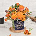 Best Boss Ever Flowers with Cupcakes