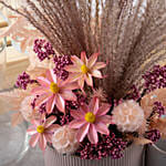 Beauty of Pink and Dry Flowers