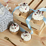 Flowers arrangment with Vanilla Cupcakes