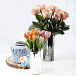 Timeless Garden Roses with Tulips