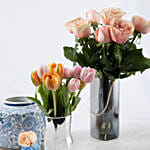 Timeless Garden Roses with Tulips