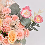 Roses and Tulips in peach Box