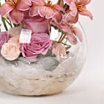 Tulips and Rose in Fish Bowl