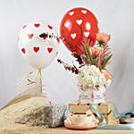 Anniversary Flowers Grace Bundle with Bento Cake and Balloons