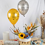 Congratulations Flowers and balloons Combo