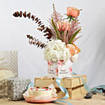 Anniversary Flowers Grace Arrangement with Bento cake