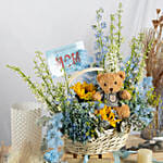 Congratulation MOM It's a Boy Flowers Basket