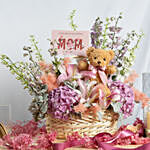 Congratulation MOM It's a Girl Flowers Basket