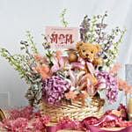 Congratulation MOM It's a Girl Flowers Basket