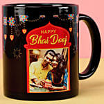 Personalised Bhai Dooj Wishes Black Mug