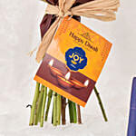 Sparks of Joy Deepavali Flower Bouquet With Diyas