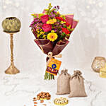 Sparks of Joy Diwali Flower Bouquet With Nuts