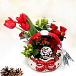 Flowers in Ceramic Basket
